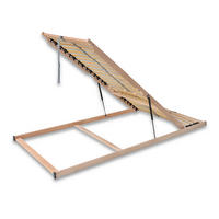 LATTENROST mit Bettkastenfunktion, Größe: 90 x 200 cm, Seite der Öffnung: Öffnung Vorn - Braun, Holz (90/200cm) - Betten-ABC