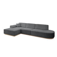 ECKSOFA Ottomane Links IREA-L2 - 327x165x80 cm Duneklgrau - Dunkelgrau, Holzwerkstoff/Textil (327/165cm) - ALTDECOR
