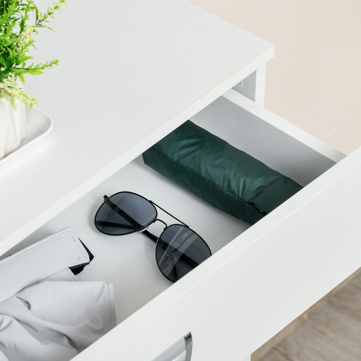 SCHUHSCHRANK Weiß Spanplatte klappbar mit Schublade 1 Stück - Weiß, Holzwerkstoff (70/92/29cm) - PANGIVO