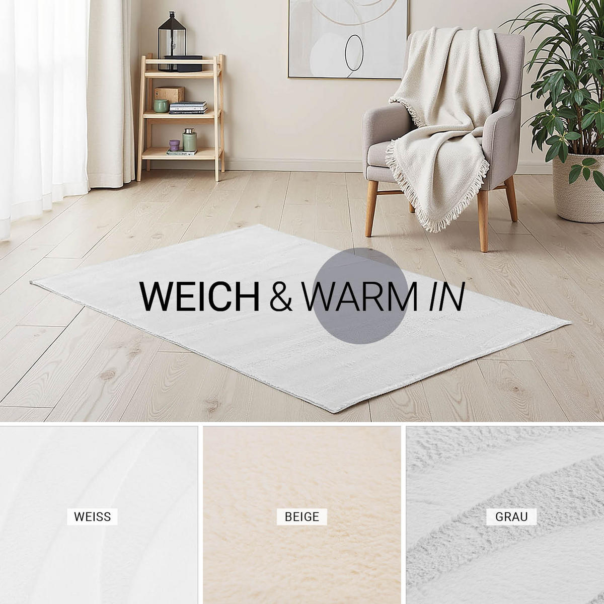 TEPPICH in Grau 160/230 cm waschbar - Grau, Textil (160/230cm) - Homestyle4u