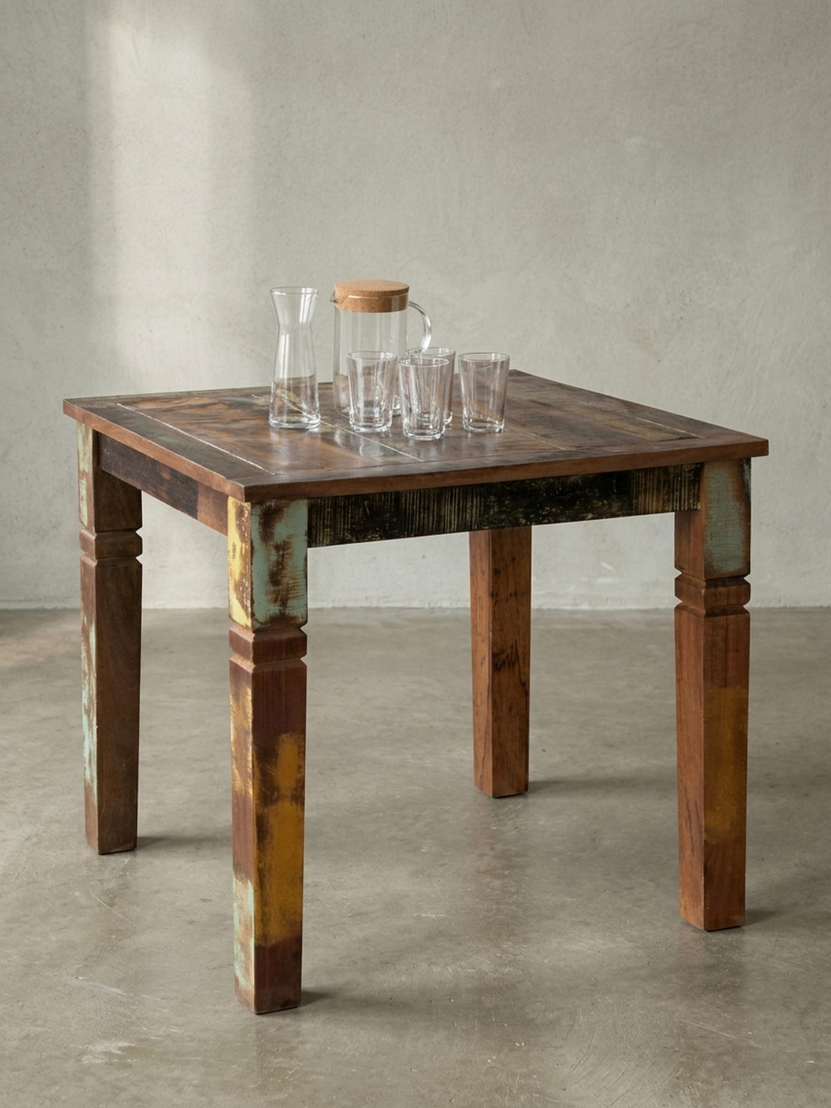 ESSTISCH Massivholz Quadratisch Landhausstil DIANA, Beige 80x80x76 cm - Beige/Braun, Holz (80/80/76cm) - KADIMA DESIGN