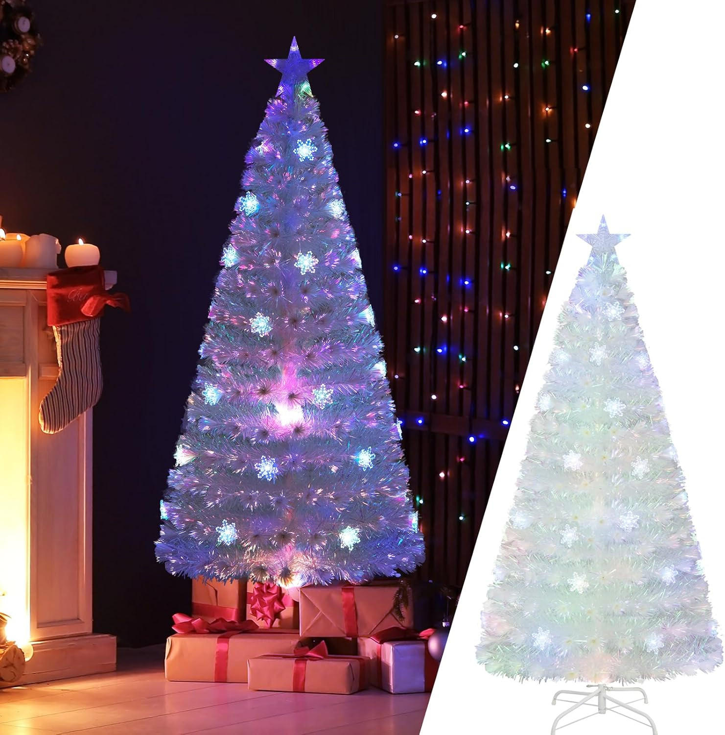 TANNENBAUM Weiß - Weiß, Kunststoff (180cm) - COSTWAY