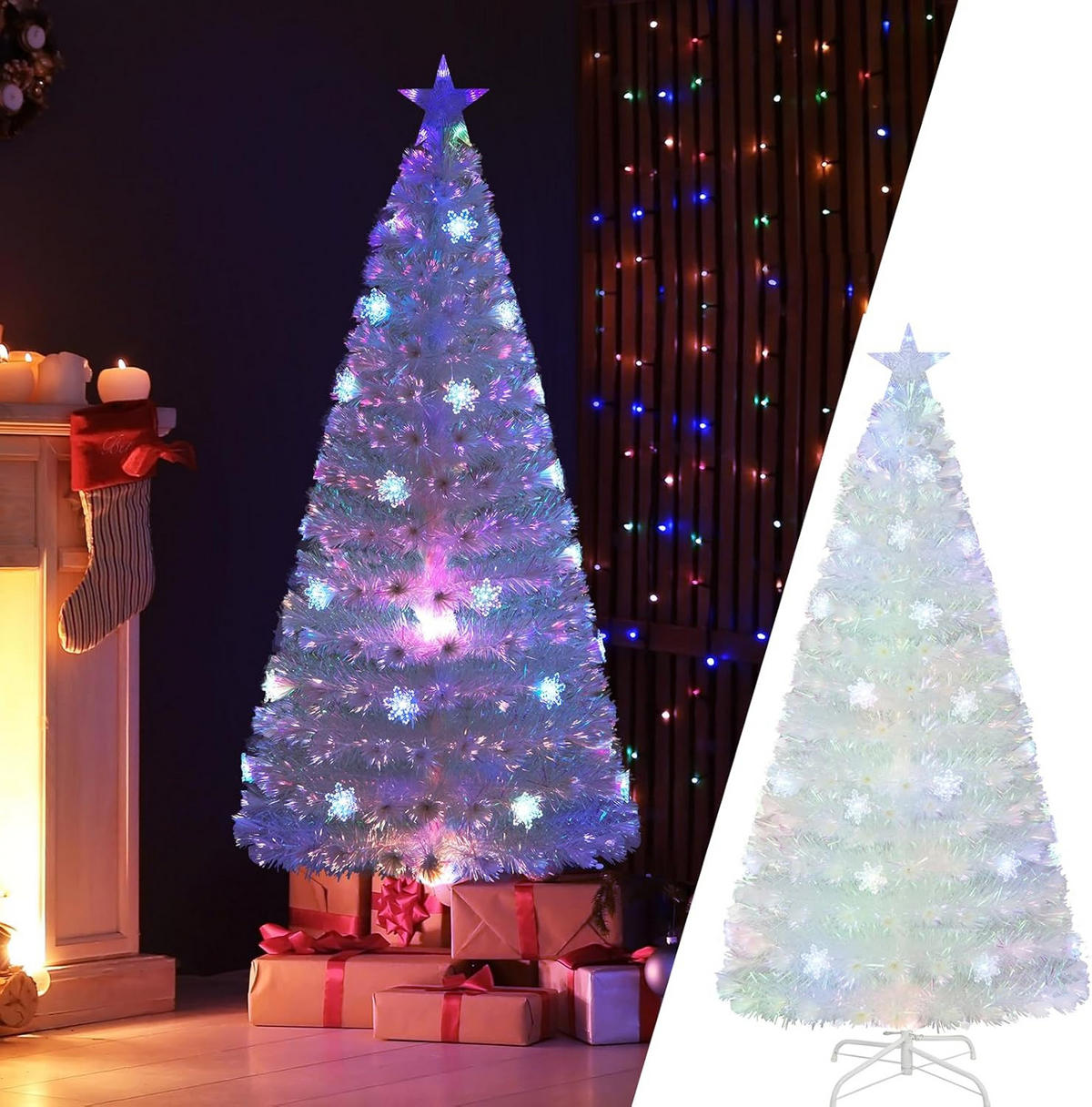 TANNENBAUM Weiß - Weiß, Kunststoff (180cm) - COSTWAY