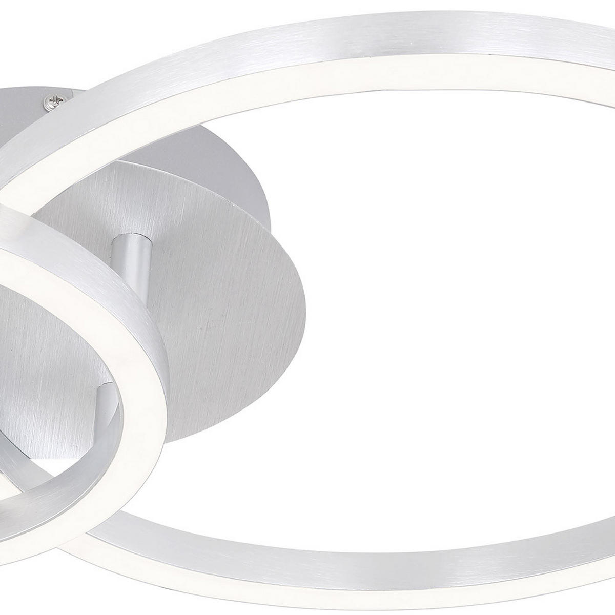 LED DECKENLEUCHTE Kreisform Weiß Opal - Weiß, Metall (41.3/30/7cm) - Globo Lighting