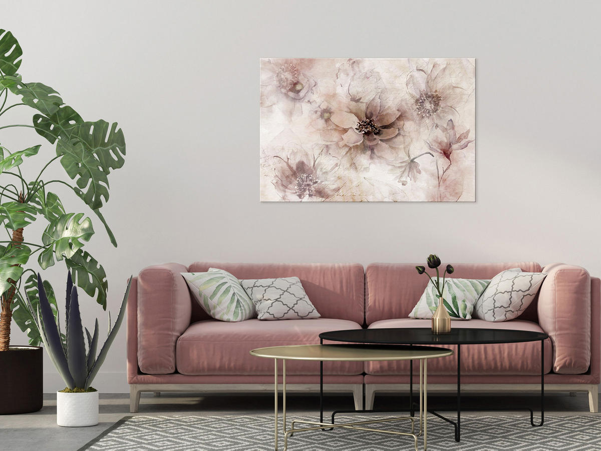KUNSTDRUCK Rosa 60/40 cm - Pink, Textil (60/40cm) - KUNSTLOFT