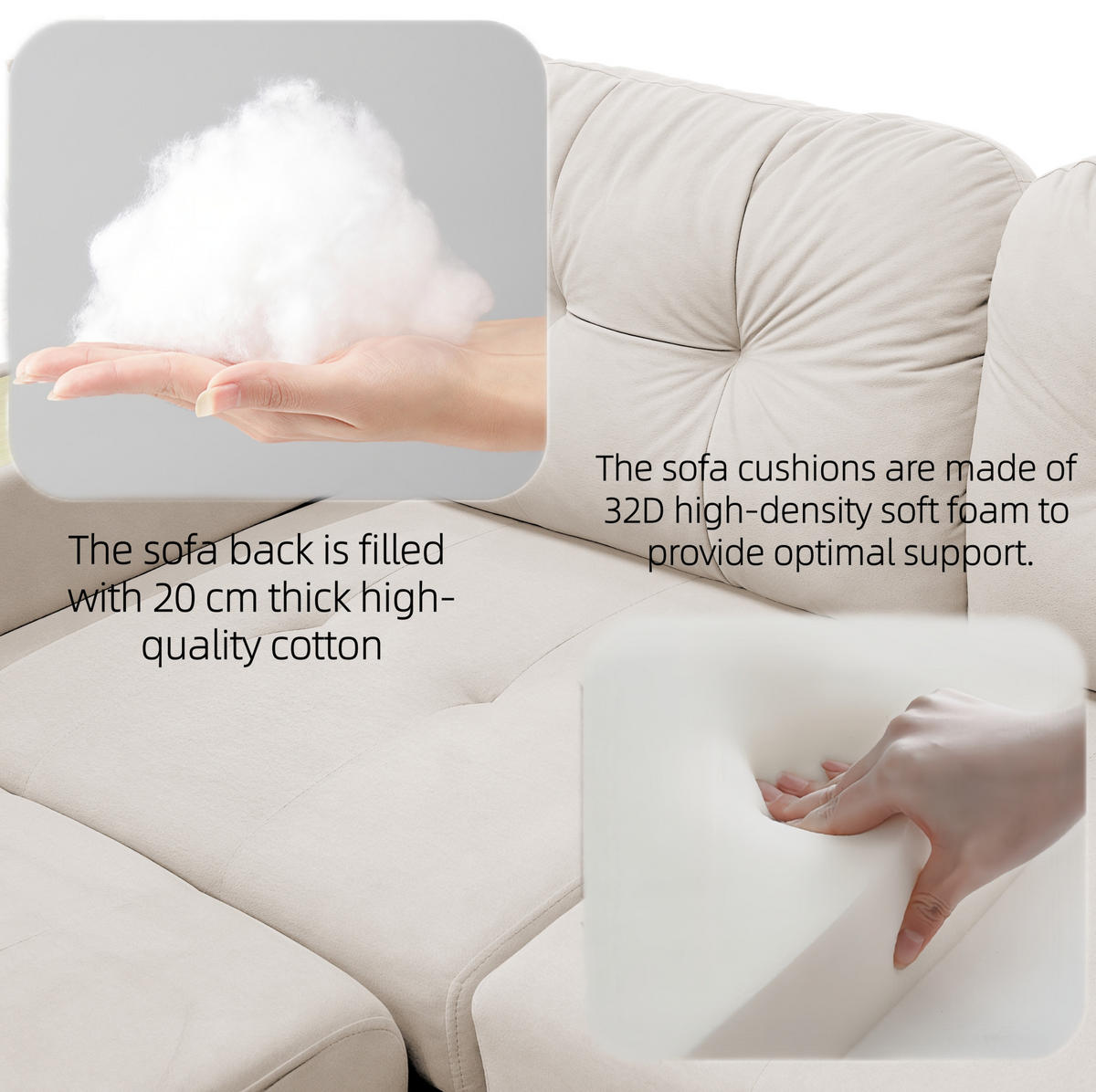 ECKSOFA 228/80/78 cm beige aus Samt mit Stauraum und USB - Beige, Textil (80/228cm) - OKWISH
