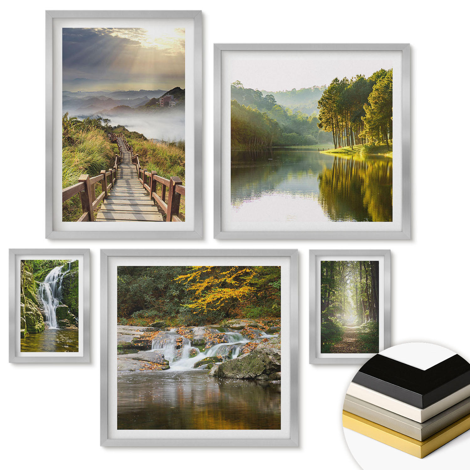 ArtPrintCave Wandbilder Silber 40x60 cm