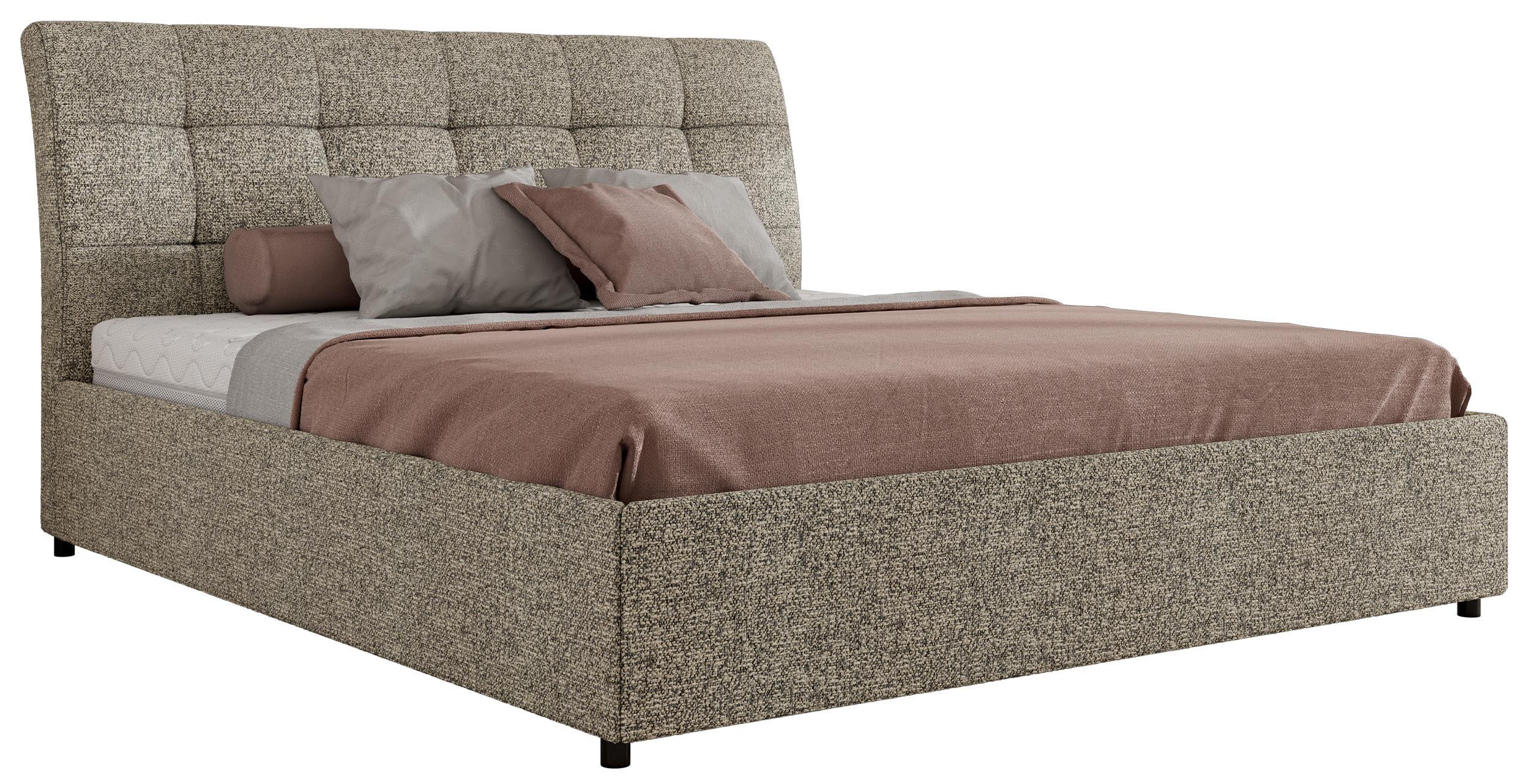 POLSTERBETT GALA CLASSIC 140/200 - Grau Strukture - Multipocket-Matratze - Grau, Textil (140/200cm) - MKS