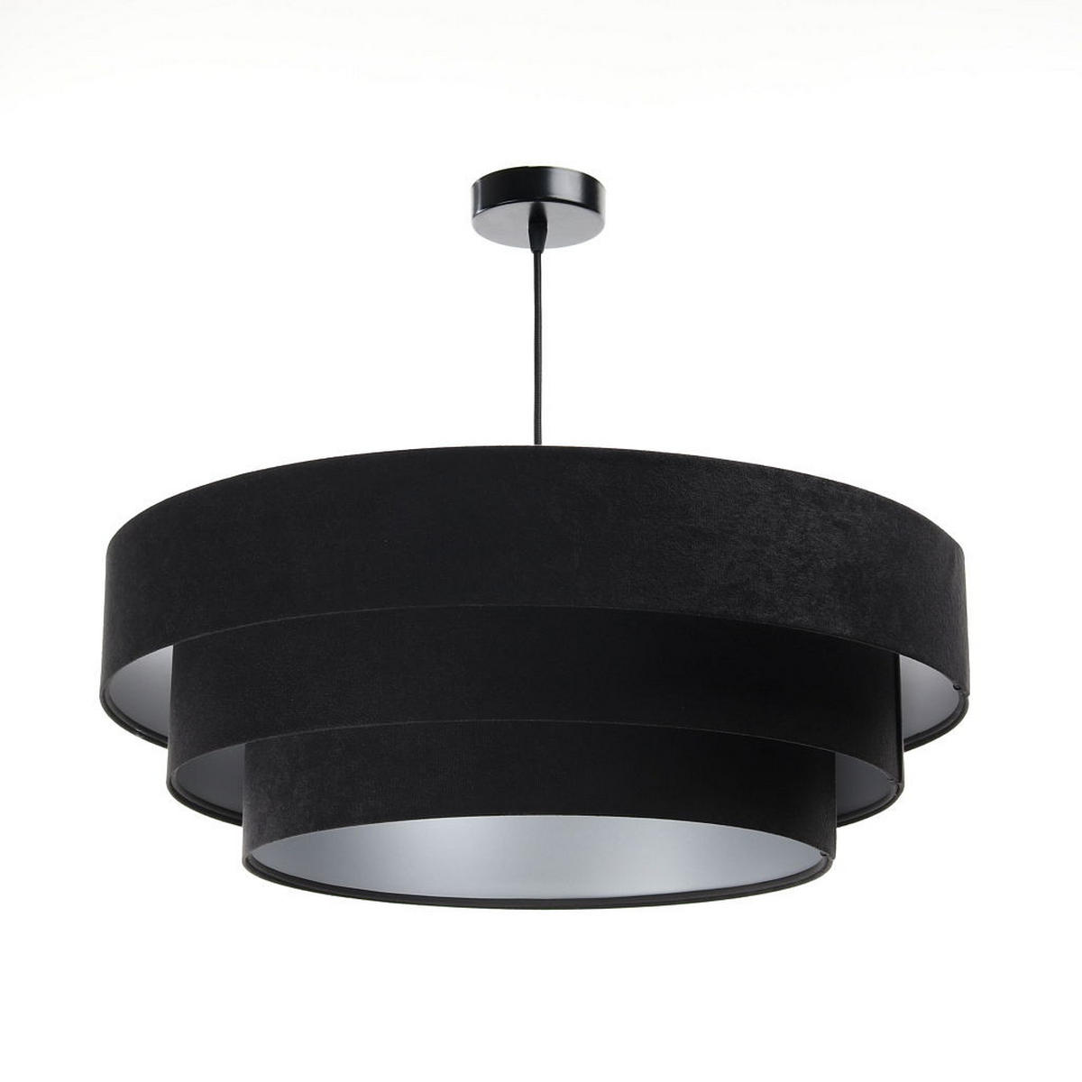 HÄNGELEUCHTE Schwarz 60/20 cm - Silberfarben, Kunststoff (60/1.5/20cm) - ONZENO