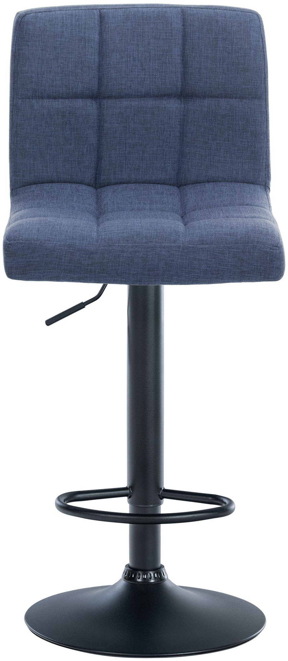 BARHOCKER 2er-Set MADRID Blau Stoff Schwarz - Blau, Textil/Metall (46/94/47cm) - DELUKE