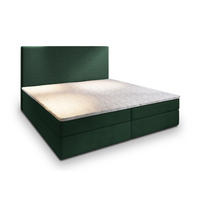 BOXBETT GIARRO 160x200 cm mit Matratze und Topper - Grün - Grün, Holz (160/200cm) - MASSENO