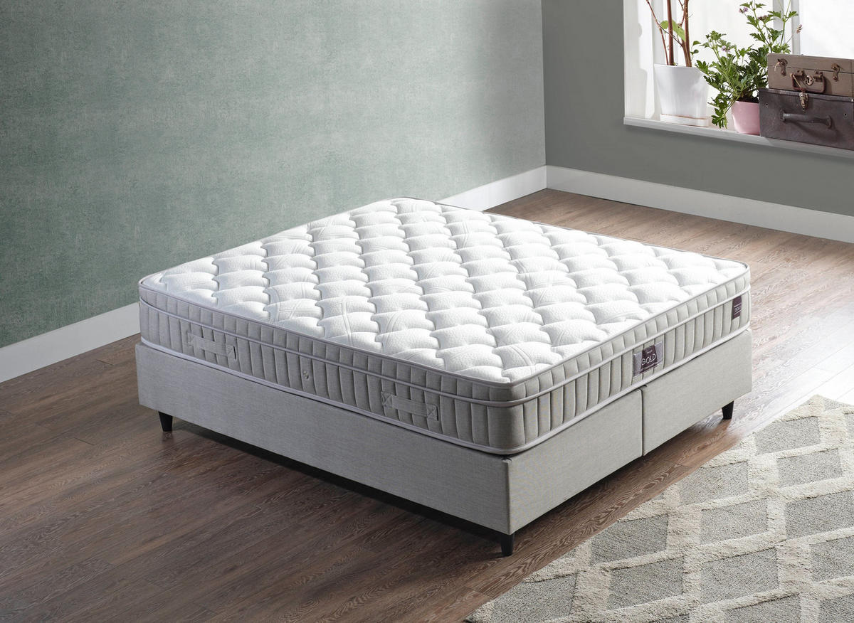 POLSTERBETT-SET Chester 180x200 Grau - Bett inkl. Matratze - Grau, Metall (180/200cm) - Villa Möbel