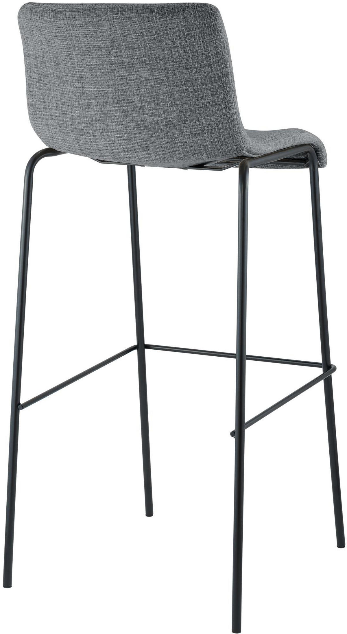 BARHOCKER Stoff Hellgrau - Hellgrau/Schwarz, Textil/Metall (43/100/48cm) - CLP