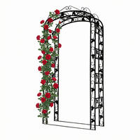 ROSENBOGEN Schwarz Weinrebenmuster - Schwarz, Metall (120/240/45cm) - Relaxdays