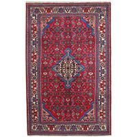 ORIENTTEPPICH handgeknüpft Assadabad Rot 207/133 cm Schurwolle - Rot, Textil (133/207cm) - Looma