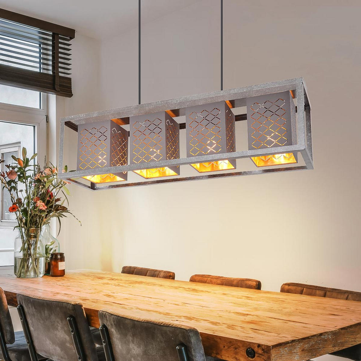 HÄNGELEUCHTE Metall Grau - Grau, Metall (75/20/120cm)