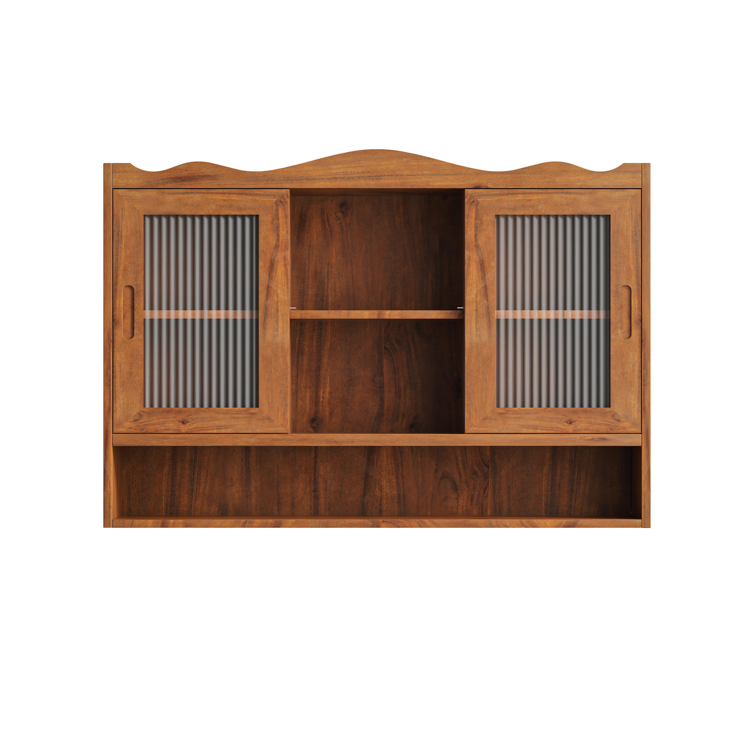 KÜCHENOBERSCHRANK 90/20/60 cm mit 2 Schiebetüren und Glasfront in Braun - Braun, Holz (90/60/20cm) - BEAOK