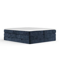 BOXSPRINGBETT Juniper Marineblau 140/200 cm - Schwarz/Dunkelblau, Holz/Holzwerkstoff (140/200cm) - Maison de Reve