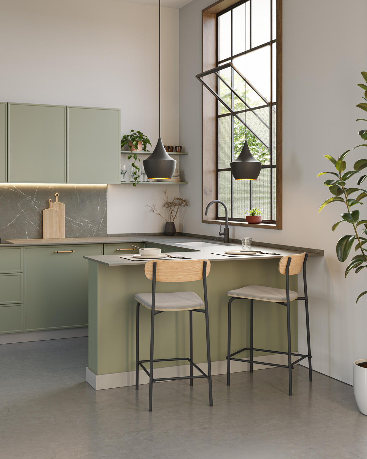 BARHOCKER (Set aus 2) aus Stoff mit schwarzen Metallbeinen - adriana 42/48/66 cm - Schwarz, Textil (48/66/42cm) - Calicosy