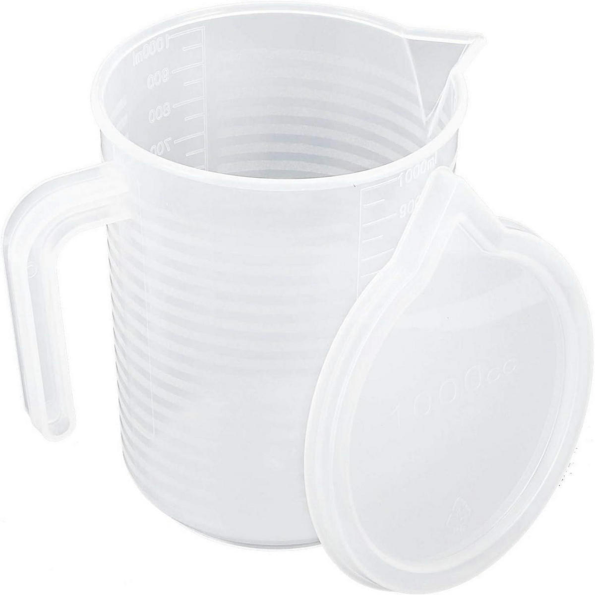 MESSBECHER 1000 ml mit Deckel transparent - Transparent, Kunststoff (1L)