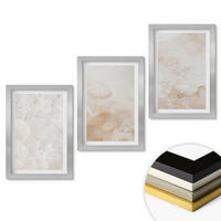 WANDBILDER 3er Set - 20x30 cm Silberner Rahmen - Modische Pastelltexturen - Silberfarben, Kunststoff (20/30cm) - ArtPrintCave