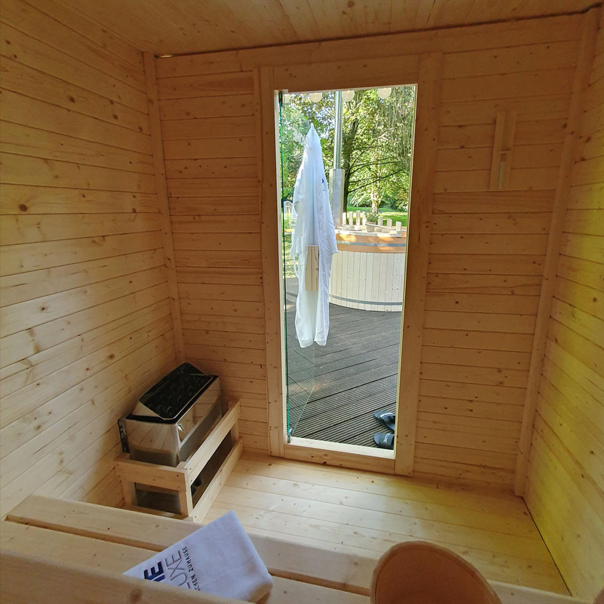 SAUNAHAUS TALO L - Größe: L - Braun, Holz (42/220/30cm) - Home Deluxe