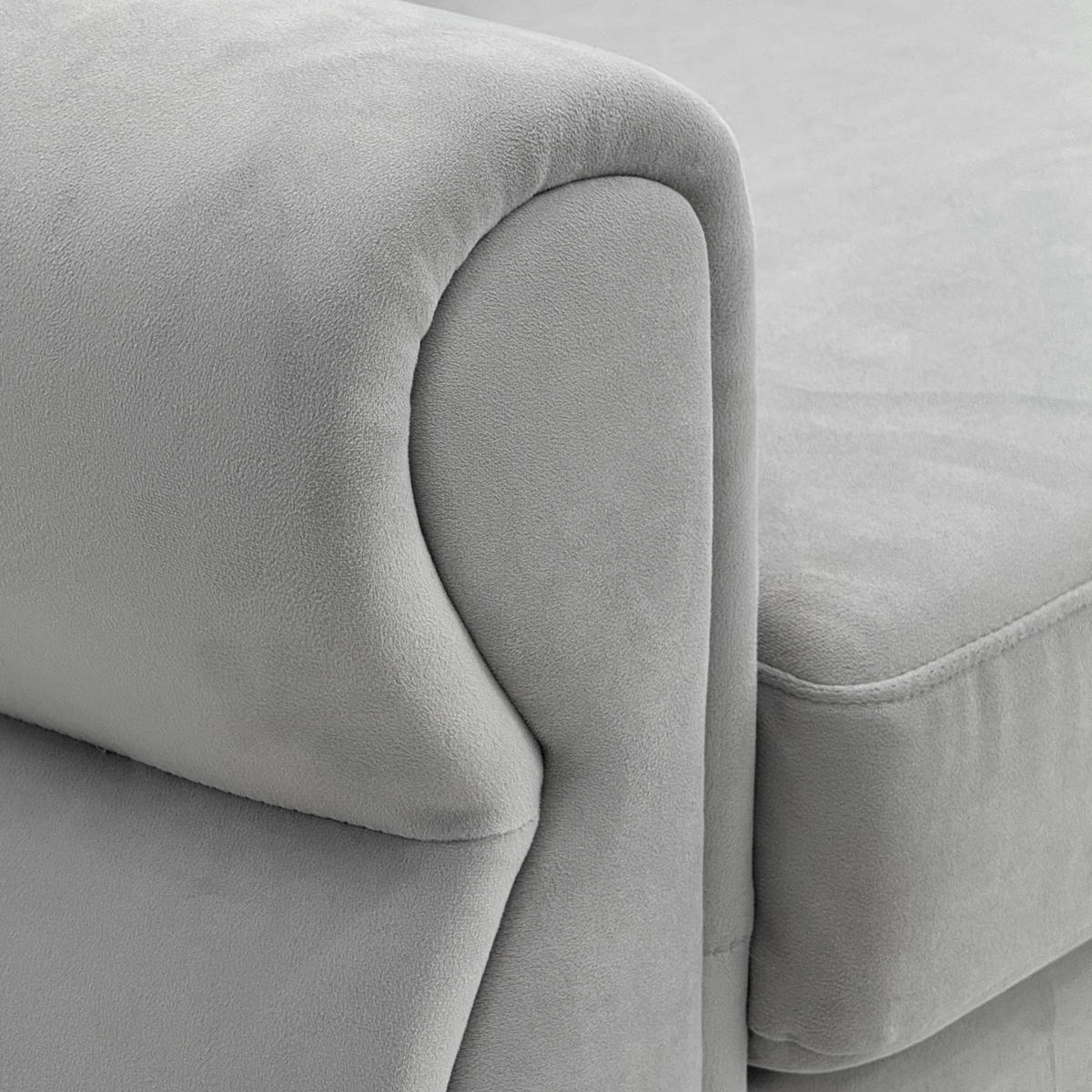 2-SITZER-SOFA DE-35060 mit Federkern Hellgrau - Hellgrau, Metall (81/92/173.5cm) - ComfortXL