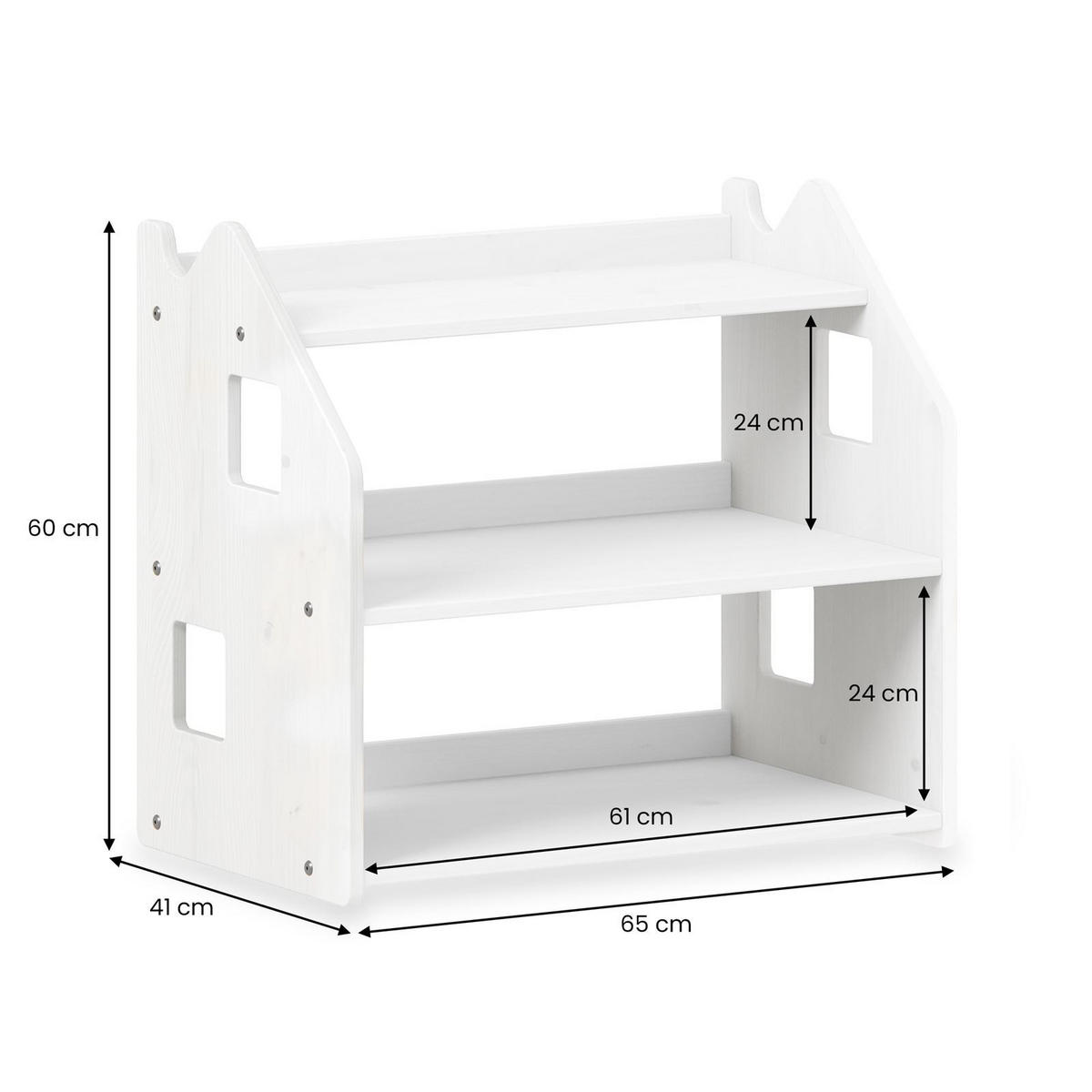 KINDERREGAL YASMIN - Weiß, Holz (65/60/40cm) - IDIMEX