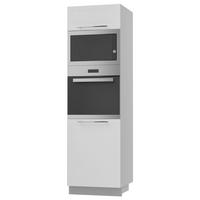 BACKOFEN-HOCHSCHRANK Kvantum D14/RU/60/207 Weiß Matt / Grau Matt 60 / 59 / 207cm - Weiß/Grau, Holz/Holzwerkstoff (60/207/59cm) - Feldmann-Wohnen