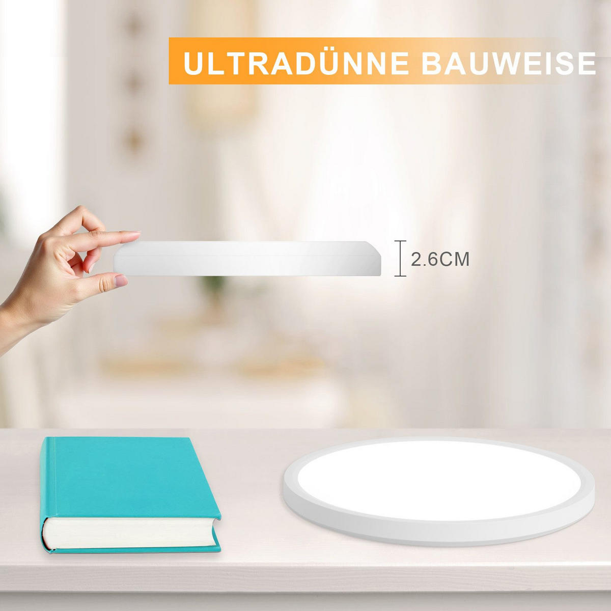 LED-DECKENLEUCHTE Malinowski 18/18/2.6 cm - Weiß, Kunststoff (18/18/2.6cm) - Nettlife
