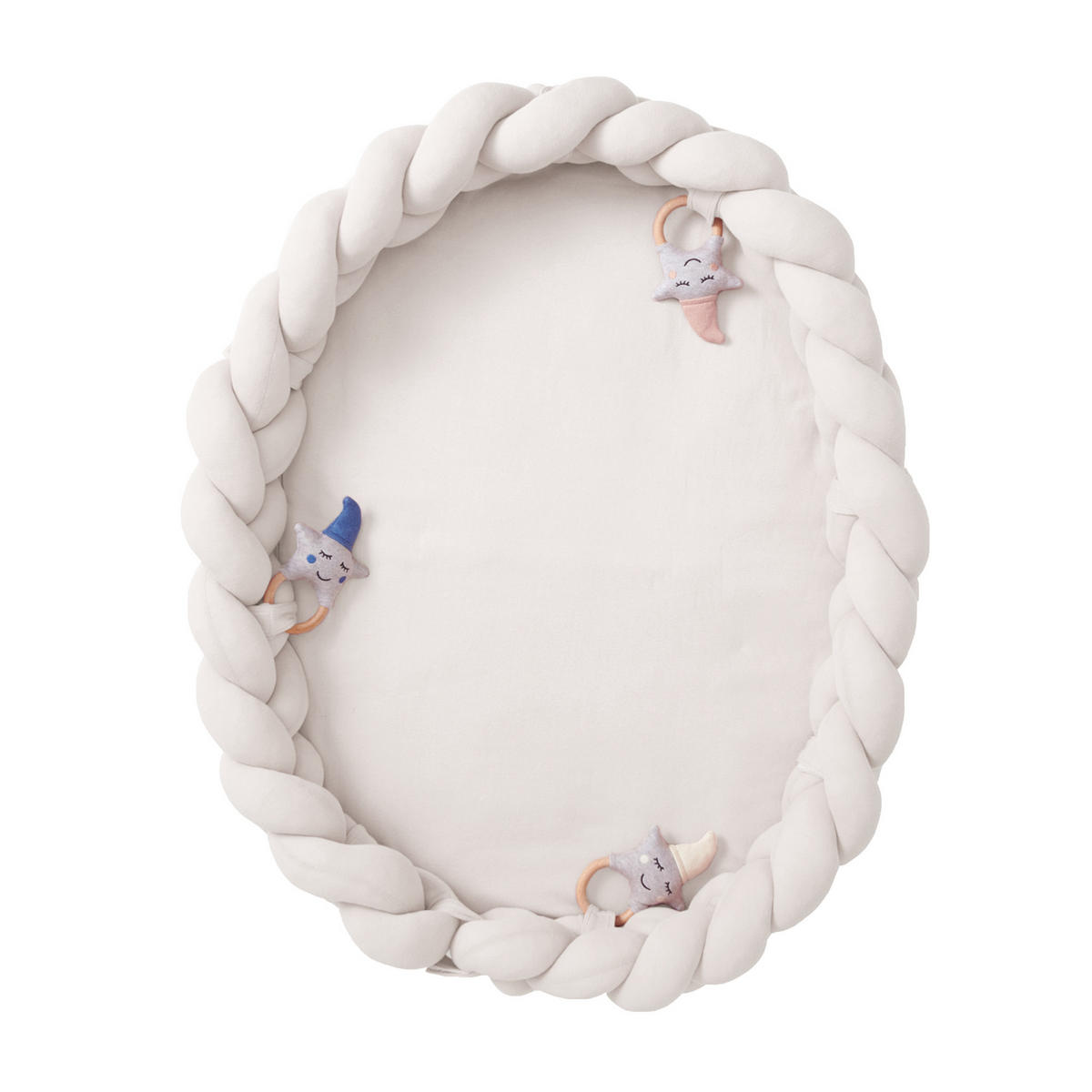 BABYNEST Baby Nest Nestchen Bettnest Reisebett XL mit Bettschlange 3tlg. mit Krabbeldecke - Naturfarben, Textil (60/90cm) - nordic coast company