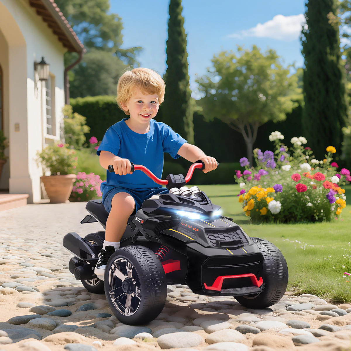ELEKTRO-QUAD DE-13071 2 Motoren Schwarz - Schwarz, Metall (113/74/63cm) - ComfortXL