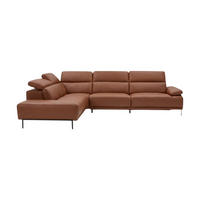 ECKSOFA Fiesta Echtleder Cognacbraun - Cognac, Leder/Metall (220/282cm)