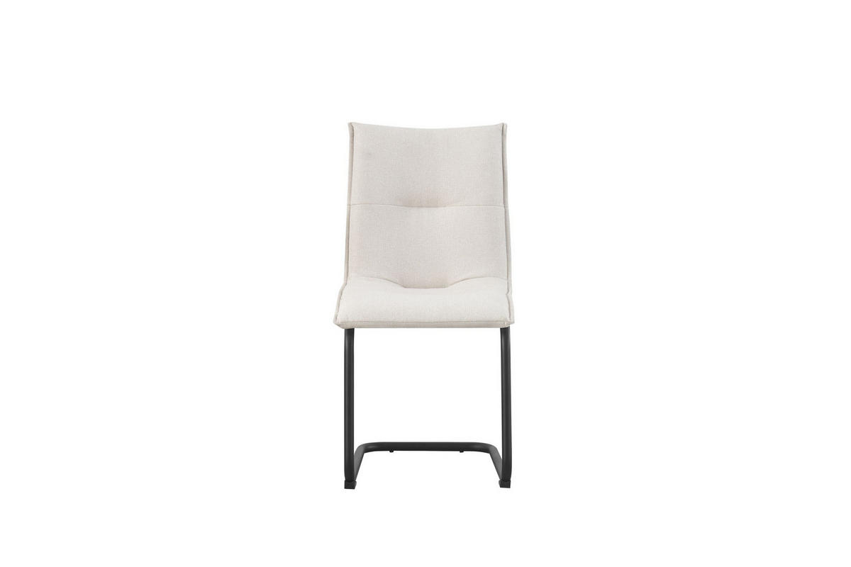 SCHWINGER-STUHL 2er Set Torino Stühle in Creme - gemütliches Design - B/H/T: 46x89x57 cm - Creme, Textil (57/89/46cm)