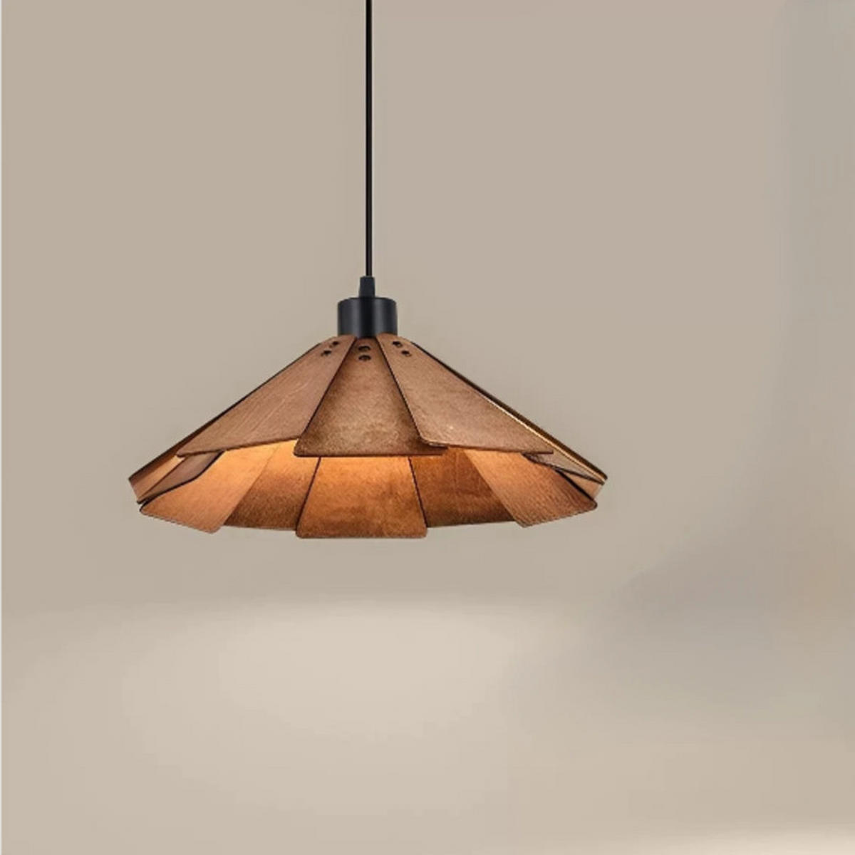 PENDELLEUCHTEN,HOLZ, 12 W, 40 cm Durchmesser - Braun, Metall (40/40/10cm) - Weltevree