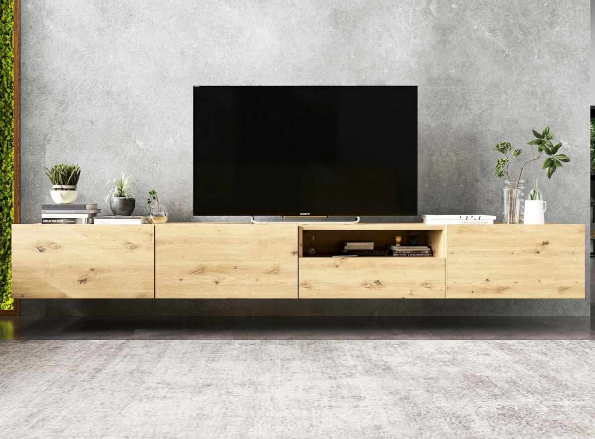 TV-LOWBOARD 2-er Set Enjoy Eiche Artisan Matt Schublade 120 cm - Eiche Artisan, Holzwerkstoff (240/30/35cm) - Meble Lindner