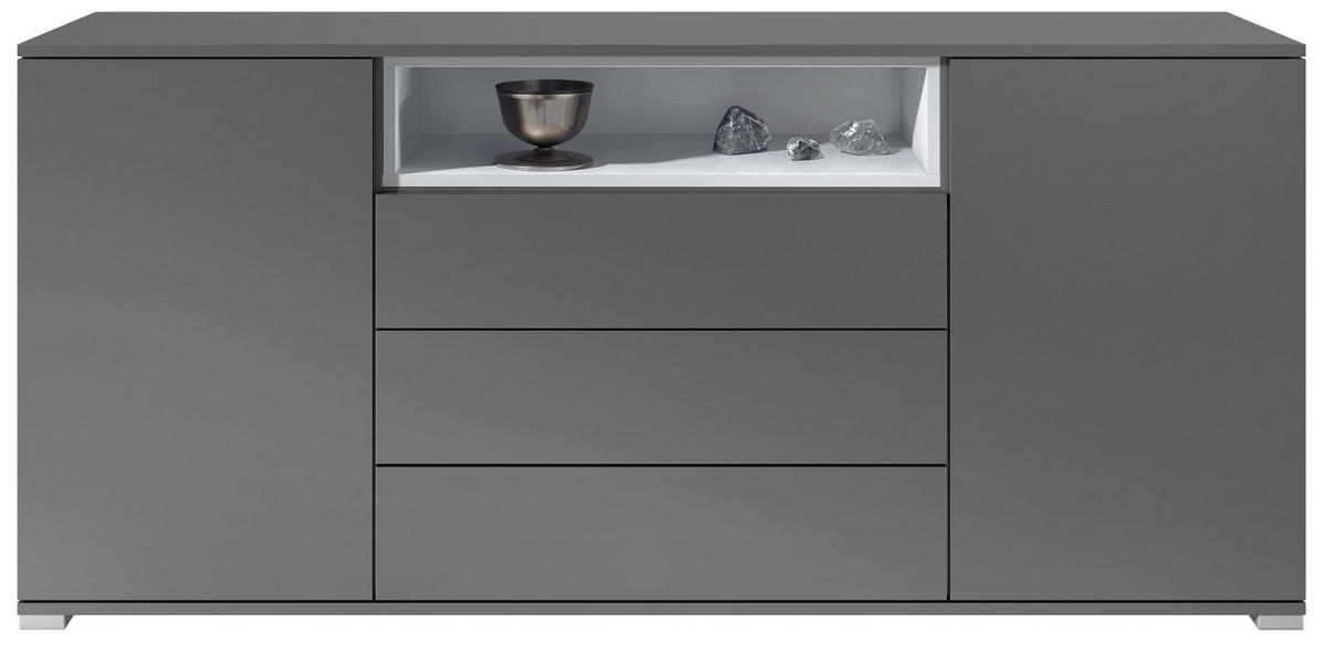 SIDEBOARD Skadu Weiß matt - Weiß, Holzwerkstoff (166.5/75.5/35cm) - Vladon