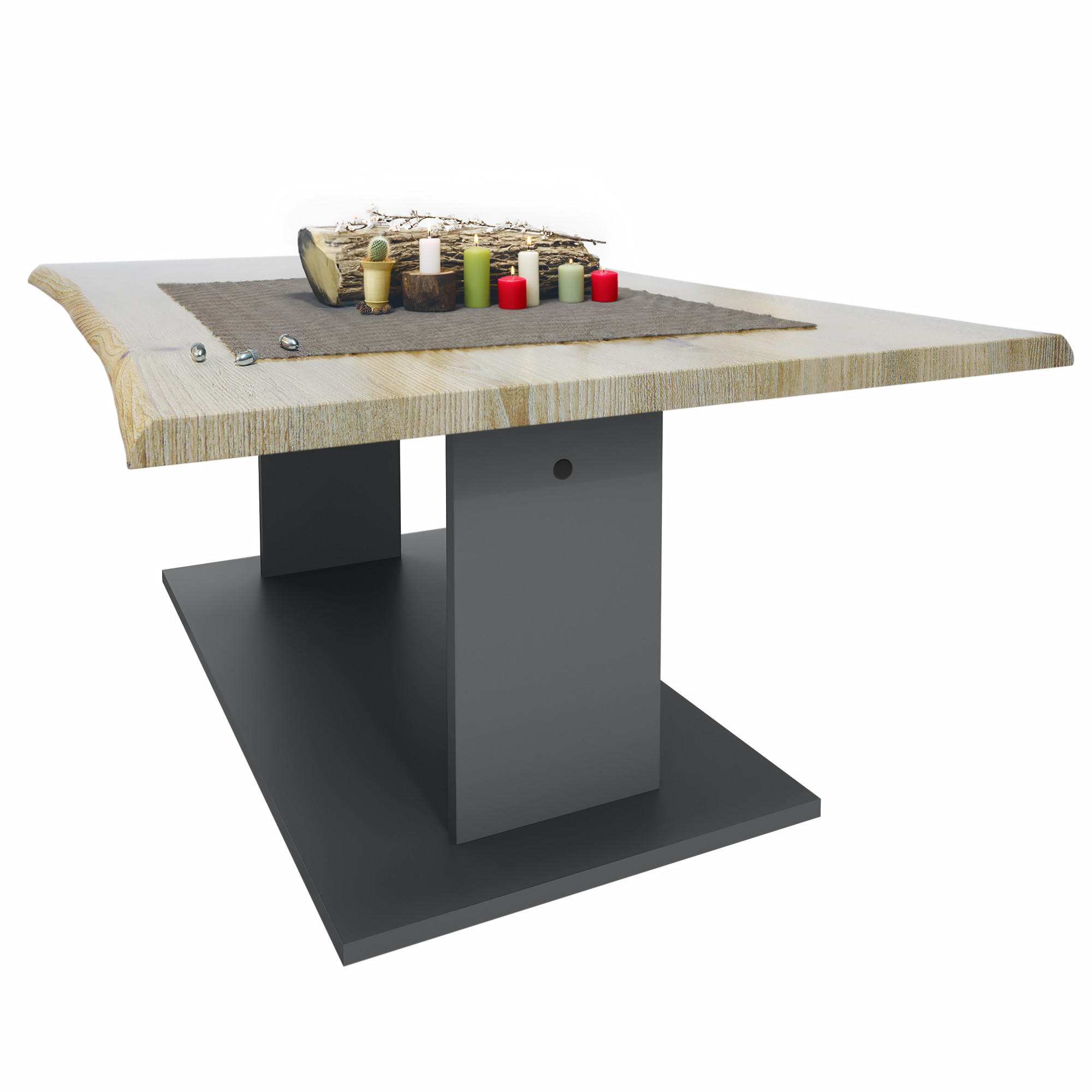 COUCHTISCH Melo Eiche Nordic - Silbereichenfarben, Holzwerkstoff (67.5/102/40cm) - Vladon