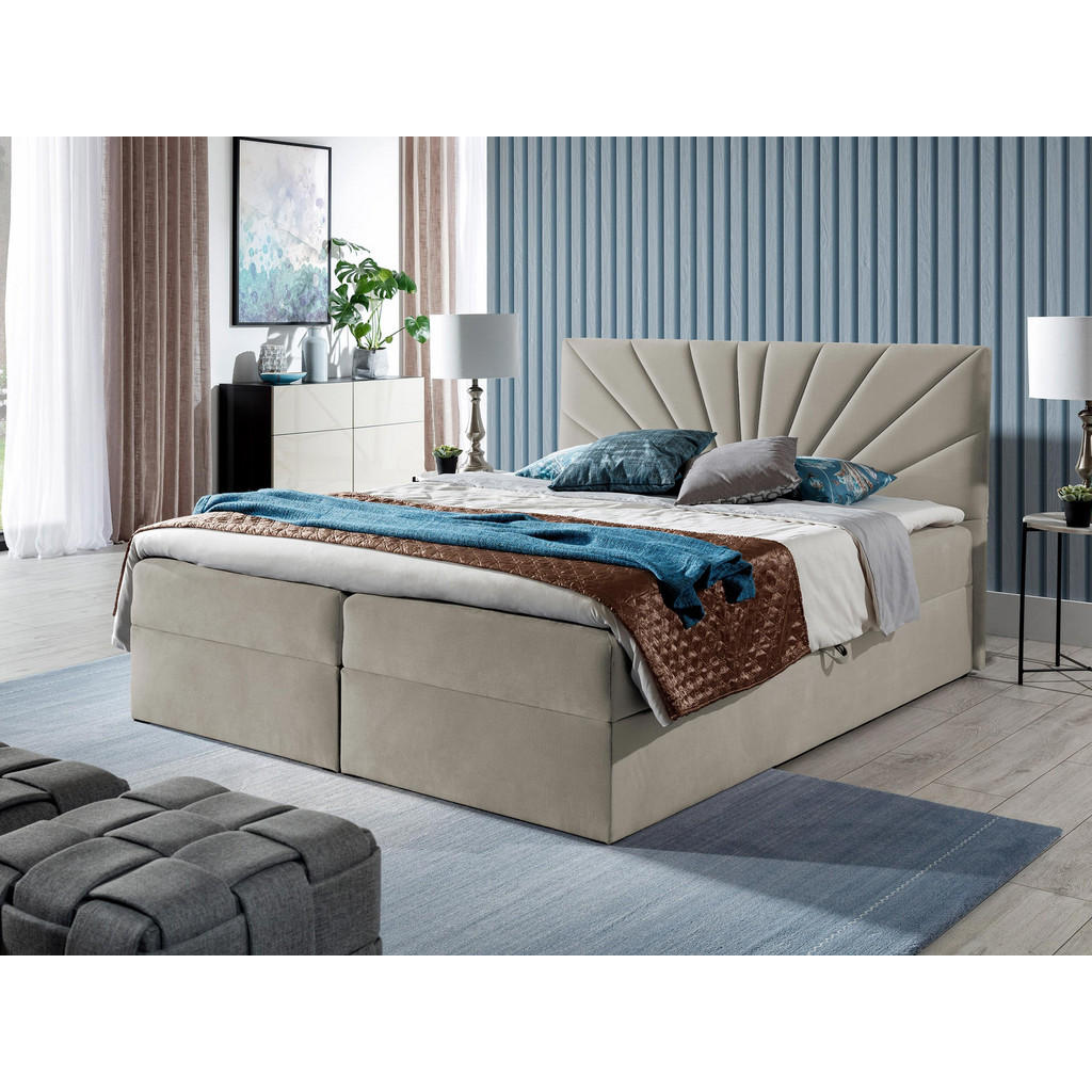 Thumbnail - Mirjan24 Boxbett, Beige, Holz, H3, 180x200 cm, Schlafzimmer, Betten, Boxspringbetten