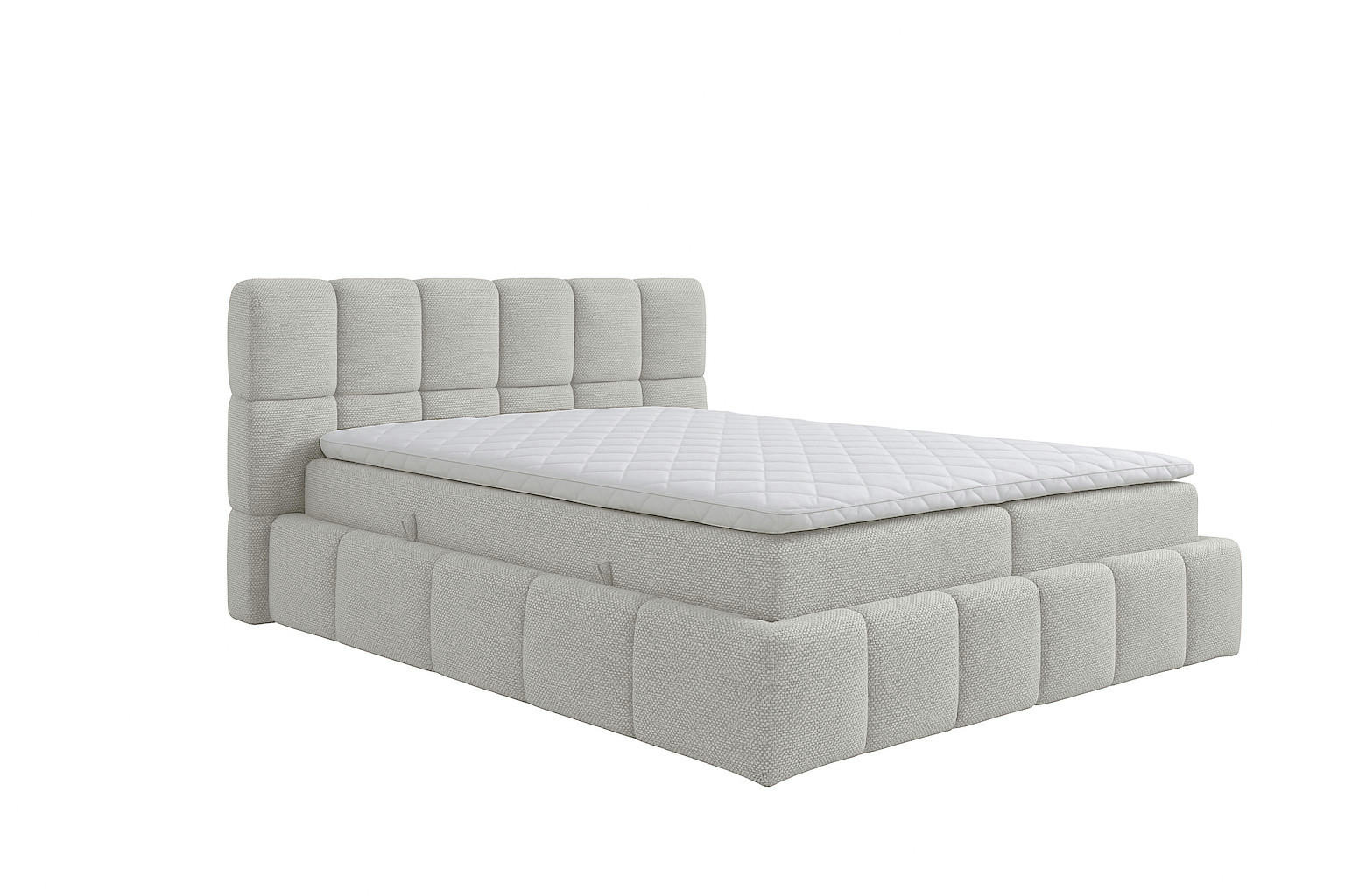 BOXSPRINGBETT AURA mit Topper und Bettkasten, Creme, H3 Bonell, 160x200 cm - Creme, Textil (160/200cm) - KS Home Concept