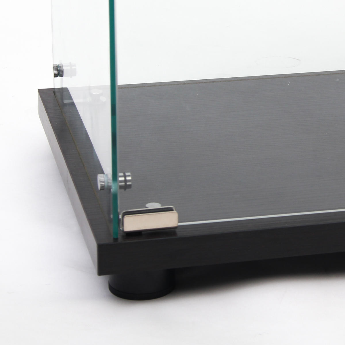 GLASVITRINE 36x42x125 cm abschließbar 3 Ablagen schwarz - Schwarz, Holz (43/126/37cm) - LEBENLANG