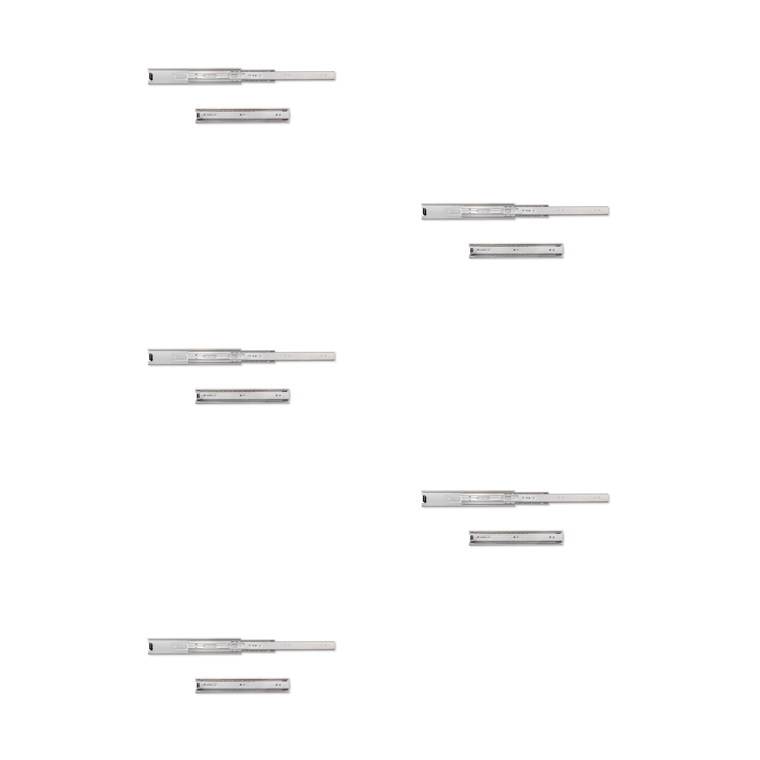 KUGELFÜHRUNGEN Höhe 45mm, Tiefe 250mm, Vollauszug, verzinkt 5er-set - Zinkfarben, Metall (1.27/5/25cm) - EMUCA