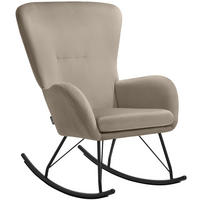 SCHAUKELSTUHL Swing, 70 x 93 x 100 cm, Belastbarkeit 120 kg, schwarz/taupe - Taupe/Schwarz, Kunststoff (70/100/93cm) - tectake