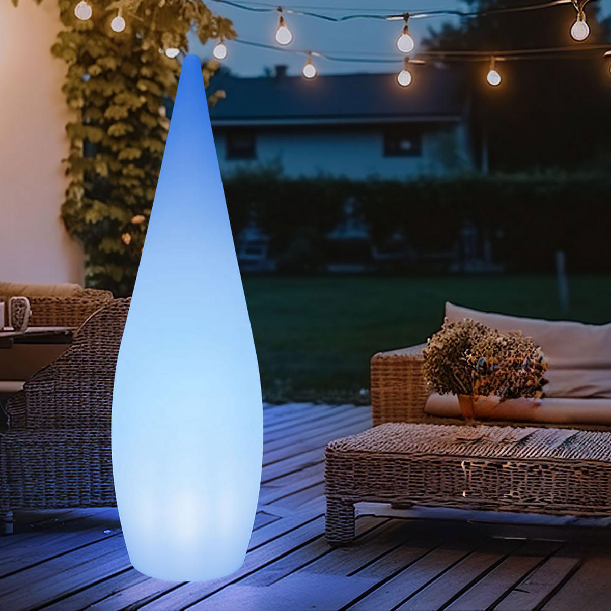 LED AUSSENLEUCHTE Stehleuchte Weiß Kunststoff - Weiß, Kunststoff (37/37/120cm) - Globo Lighting