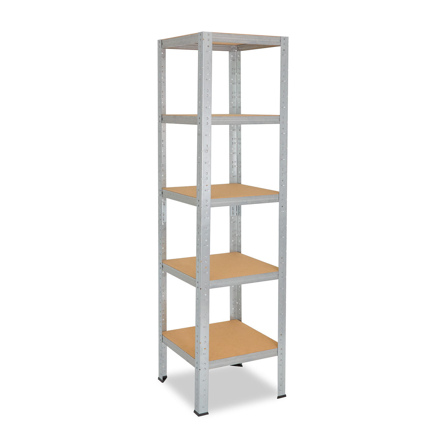 SCHWERLASTREGAL HOME 155x30x30 cm in verzinkt mit 5 Böden und 175 kg Traglast pro Boden - Silberfarben, Metall (30/155/30cm) - shelfplaza