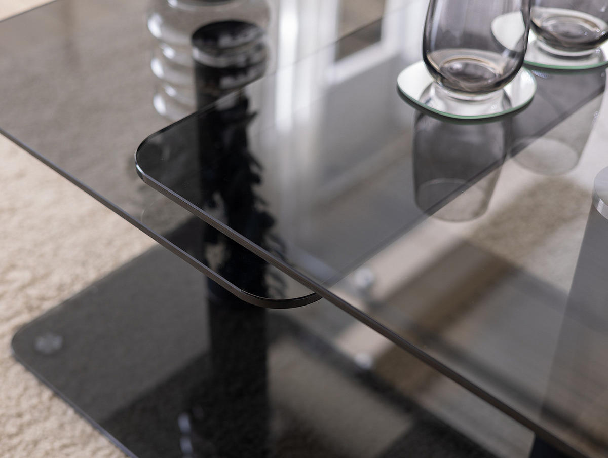 COUCHTISCH - Quadratisch - Glas / Metall - Grau / Schwarz - Schwarz/Grau, Glas/Metall (54/115/43cm) - home24