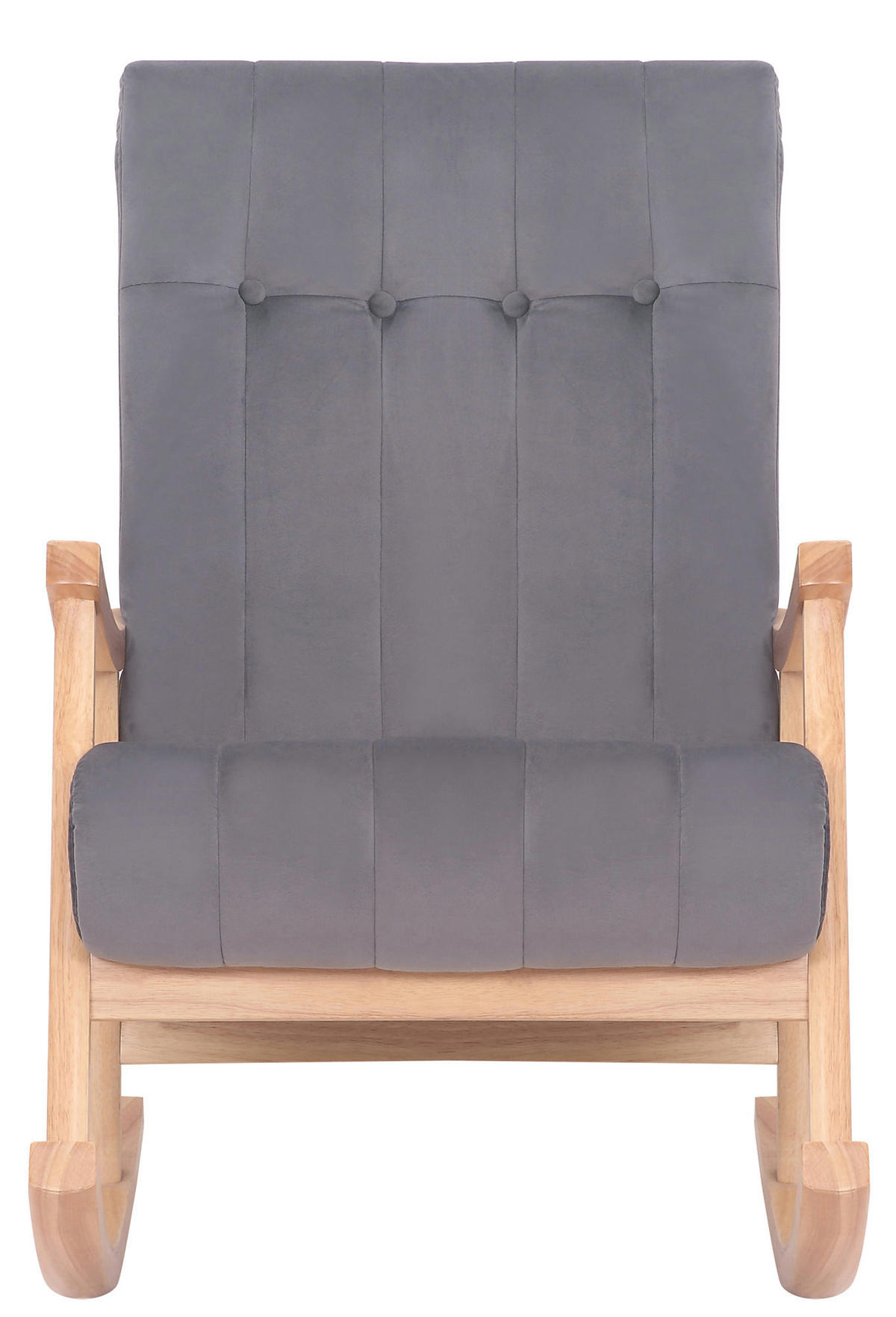 SCHAUKELSTUHL Sarti Samt, Gestell Kautschukholz natur Natura/Grau - Naturfarben/Grau, Holz/Textil (62/98/92cm) - TPFLiving