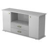 SIDEBOARD mit 2 Schübe & 2 Türen 44,8/166,1/84 cm in Grau Knauf/Streifengriff - Grau, Holzwerkstoff (166.1/84/44.8cm) - bümö