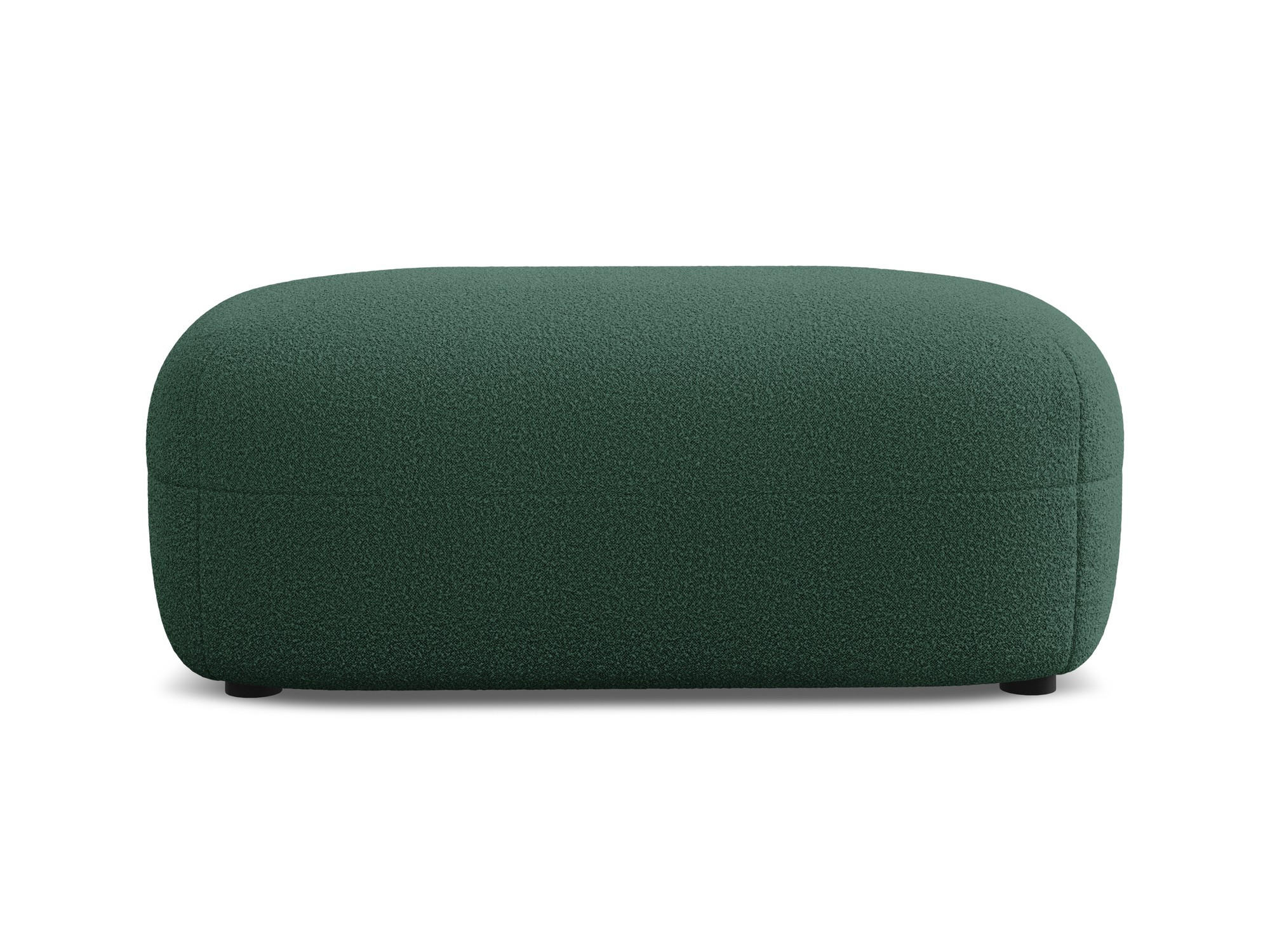 POUF Bouclé Stoff Grün - Dunkelgrün/Schwarz, Kunststoff/Textil (92/40/48cm) - Makamii