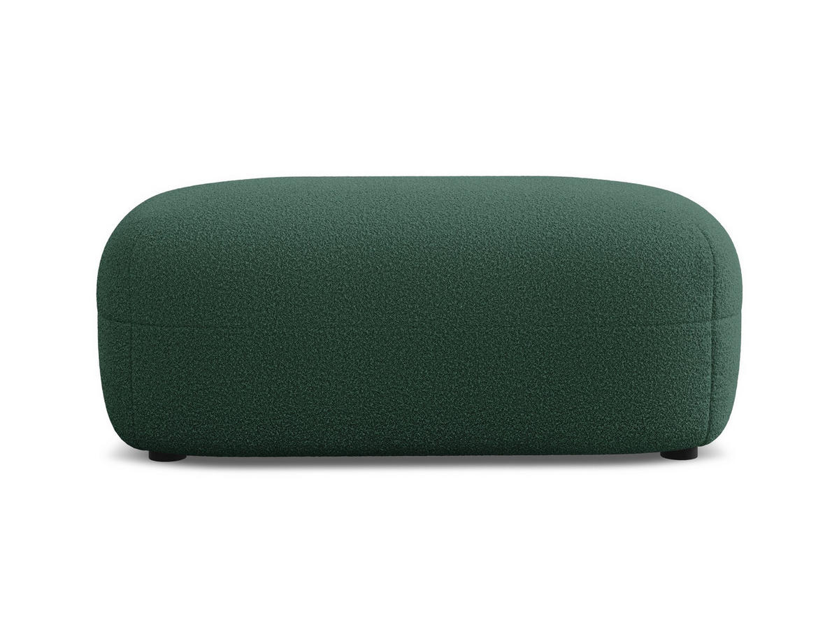 POUF Bouclé Stoff Grün - Dunkelgrün/Schwarz, Kunststoff/Textil (92/40/48cm) - Makamii